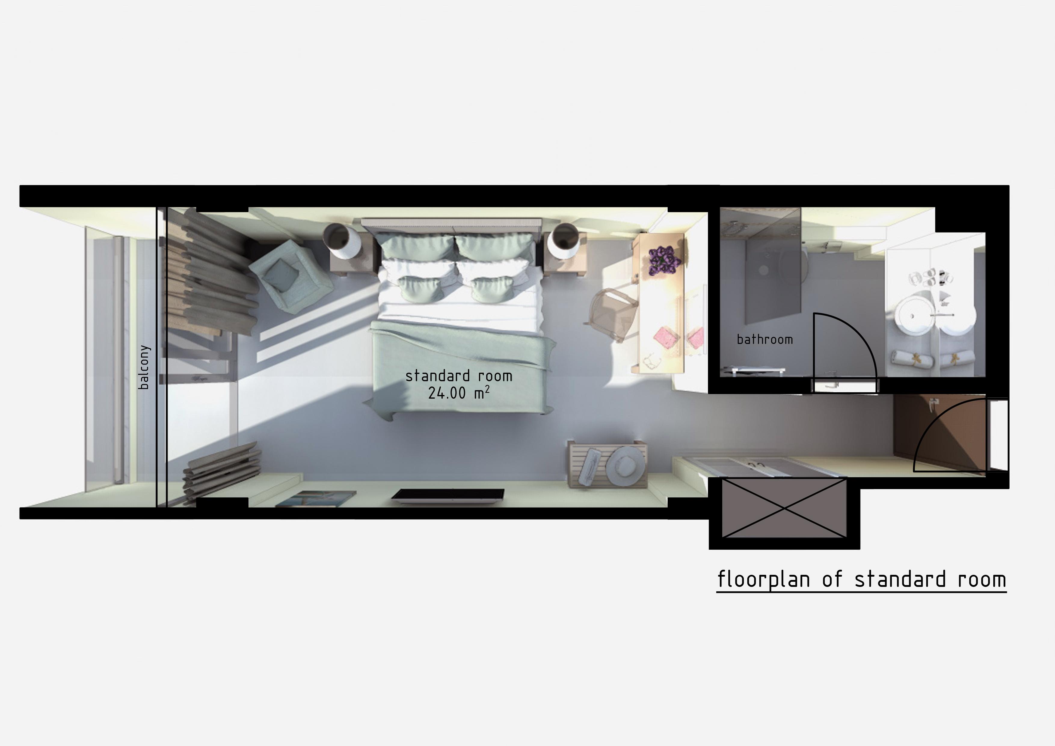 Rodostamo Hotel & Spa- Adults Friendly Kommeno  Exterior photo Floorplan of a standard room